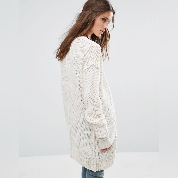 Free People Cream Open Knit Cardigan - Picture 3 of 10